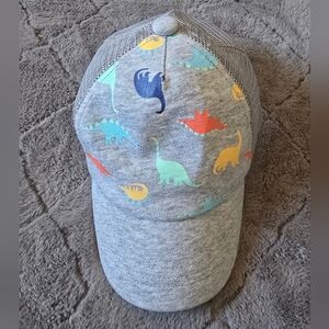 Gray Dinosaur Print Baseball Cap